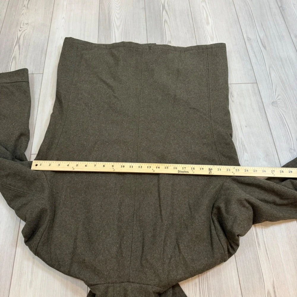 Banana Republic Mens Recycled Wool Blend Hooded Field Jacket Olive Green Large
